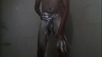 Indian Boy masturbates during bath